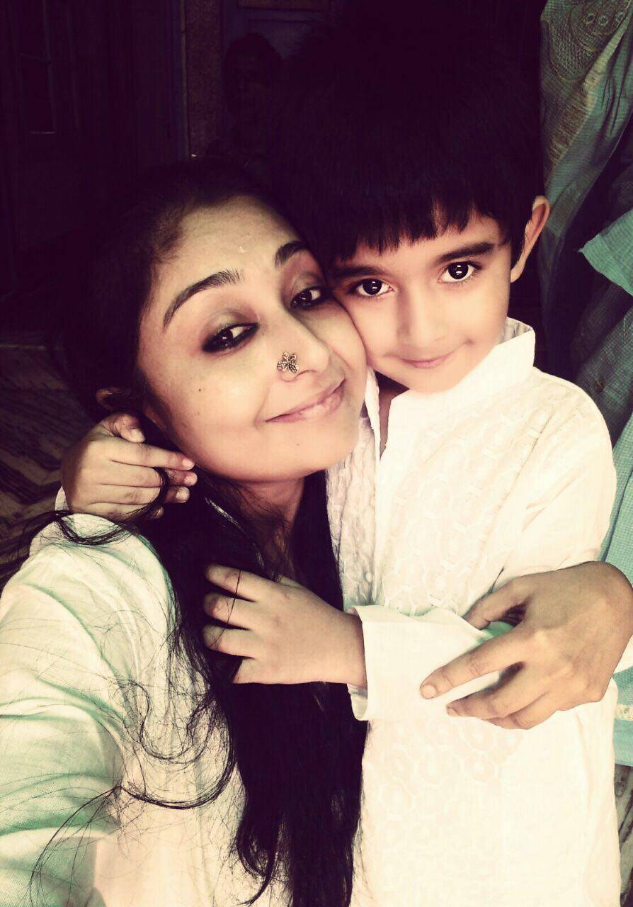 Pinky Banerjee with her son