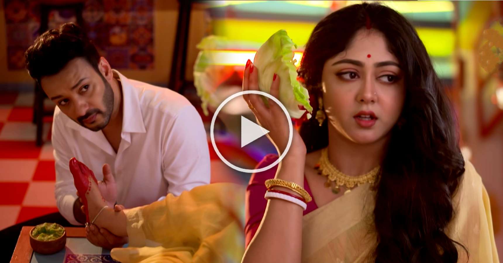 Star Jalsha Kothha Serial Agniv brings Badhakopi Bata for Kotha's foot pain
