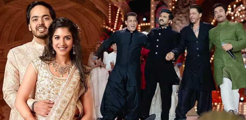 Shahrukh Khan Salman Khan Amir Khan Dance Performance in Mukesh Ambani Son Anant Ambani Pre Wedding
